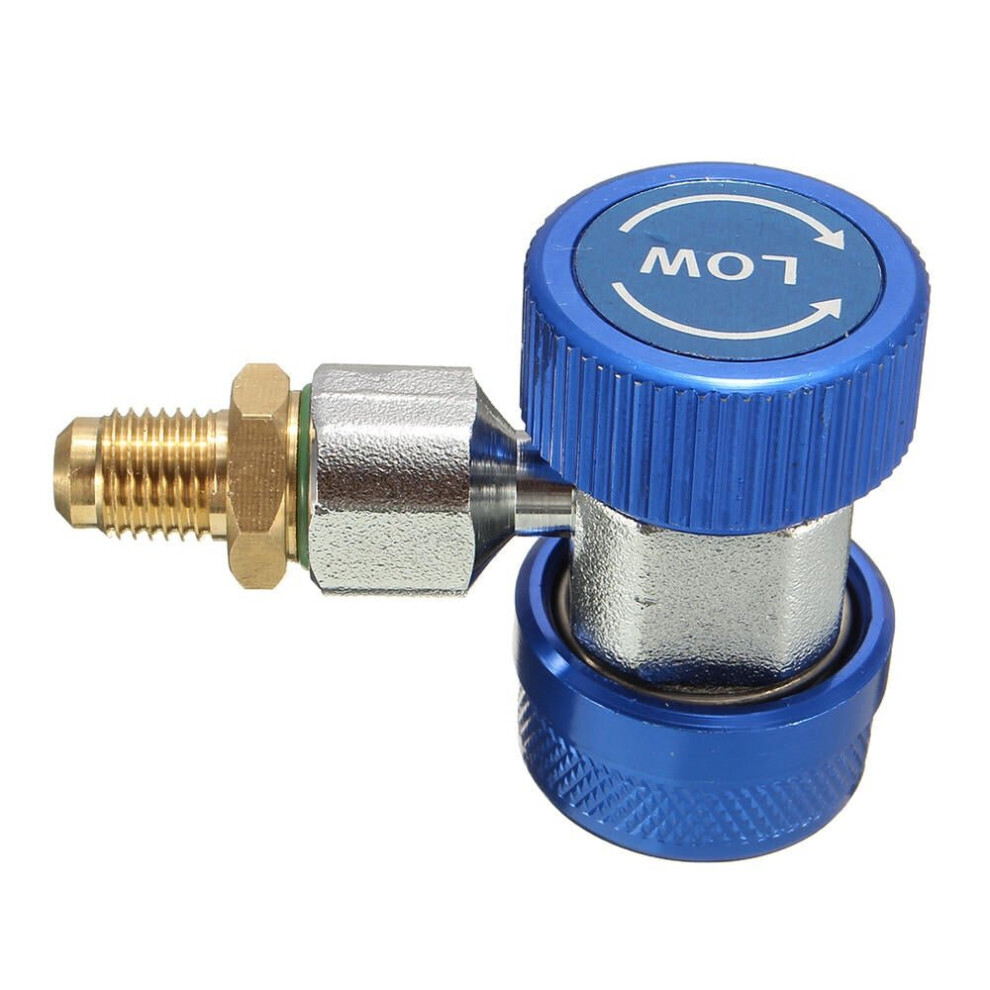 (Blue) A/C R134a Low/High Quick Connect Adapter Coupler 90-degree Air-Conditioning Extractor Valve Core-image-OPC-P996MK7-NEW