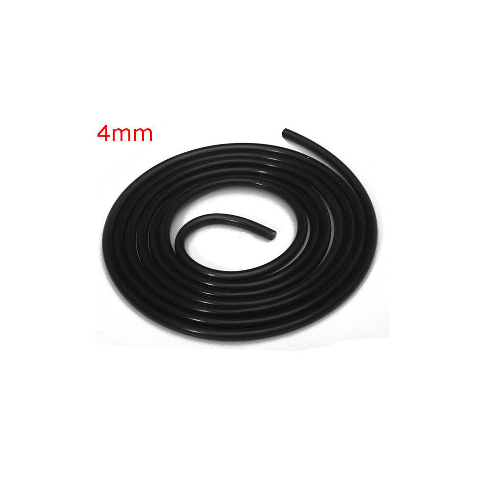 (4mm Black) Silicone Vacuum Hose Turbo Radiator Rubber Air Vac Pipe 3m Long