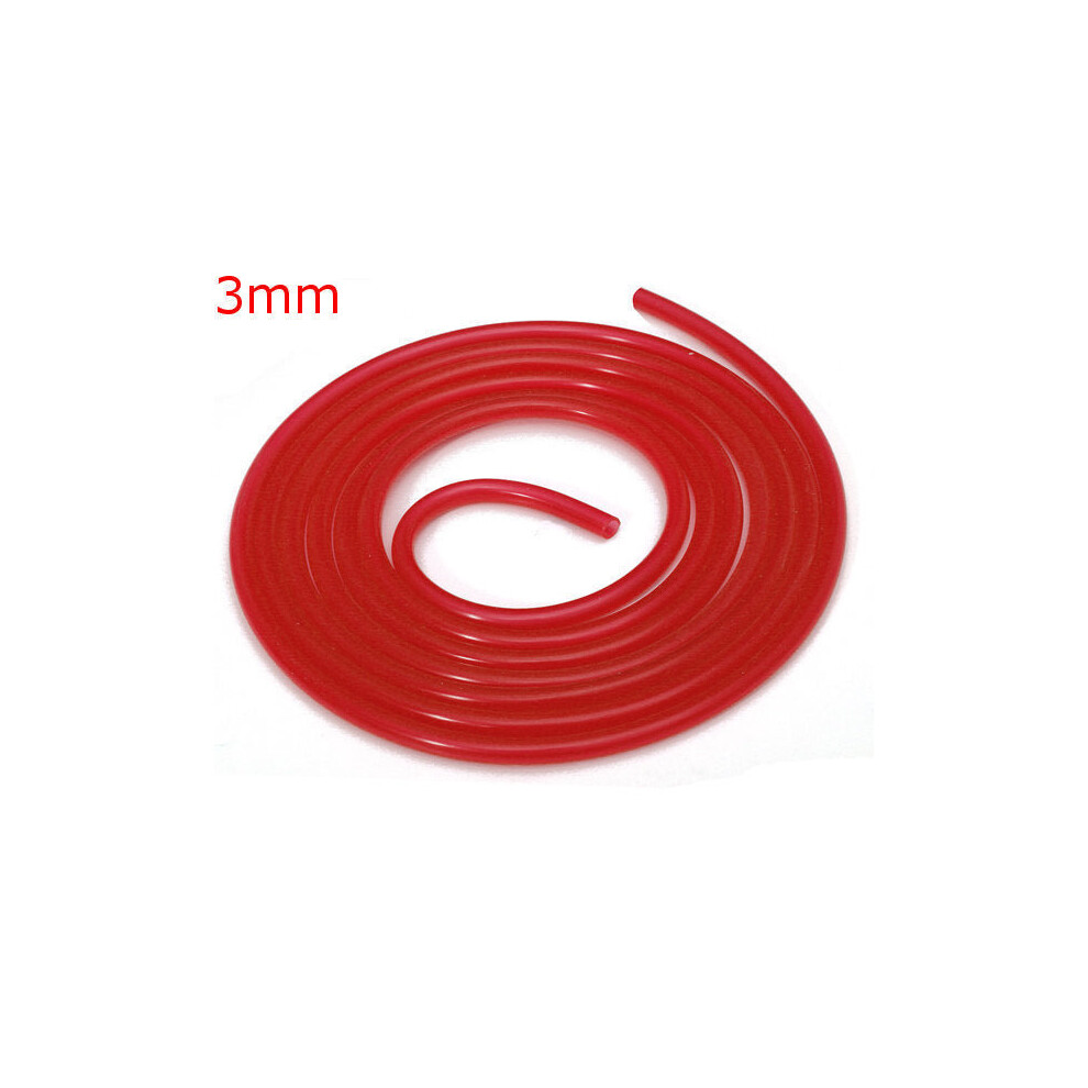 (3mm Red) Silicone Vacuum Hose Turbo Radiator Rubber Air Vac Pipe 3m Long