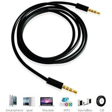 LUPO Stereo Aux Audio Cable for Cars - 1m Gold Plated Auxiliary Lead for Smartphones