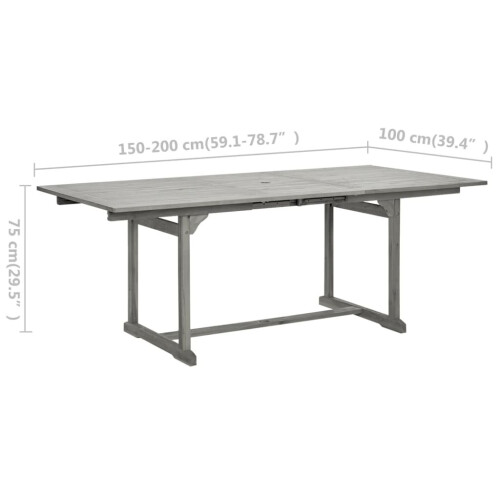 VidaXL vidaXL Solid Acacia Wood Garden Dining Table Patio Extendable Dinner Table 2