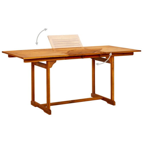VidaXL vidaXL Solid Acacia Wood Garden Dining Table Extendable Outdoor Patio Table 2