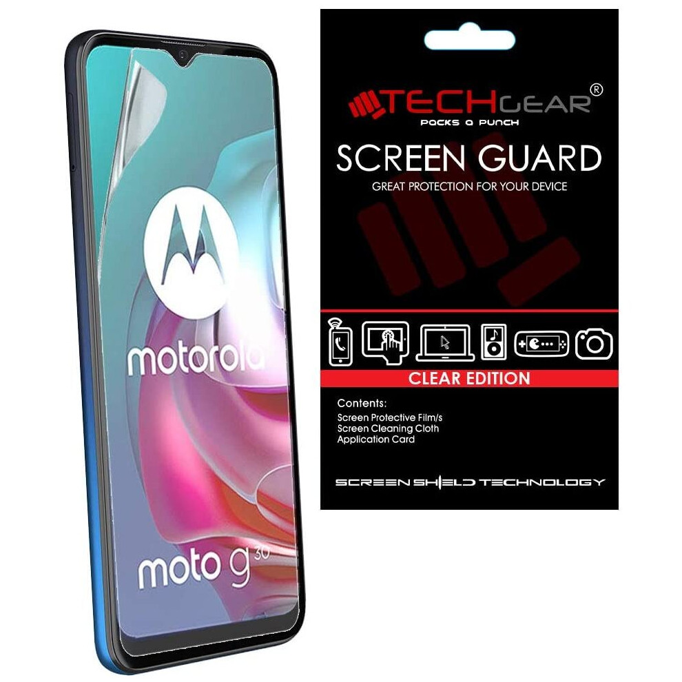 TECHGEAR [5 Pack] Screen Protectors Compatible for Motorola Moto G30 & Moto G10, CLEAR LCD Screen Protectors Cover Guards