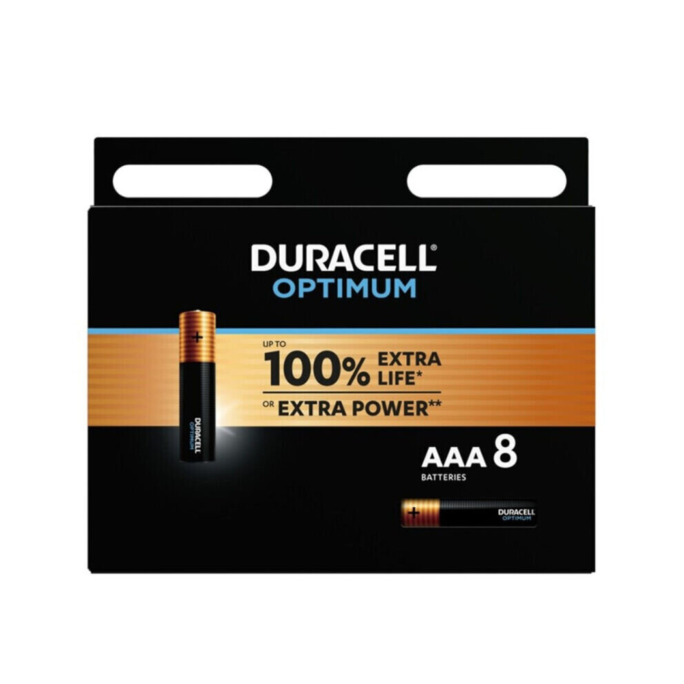 DURACELL OPTIMUM ALKALINE BATTERY AAA LR03 8 UNIT