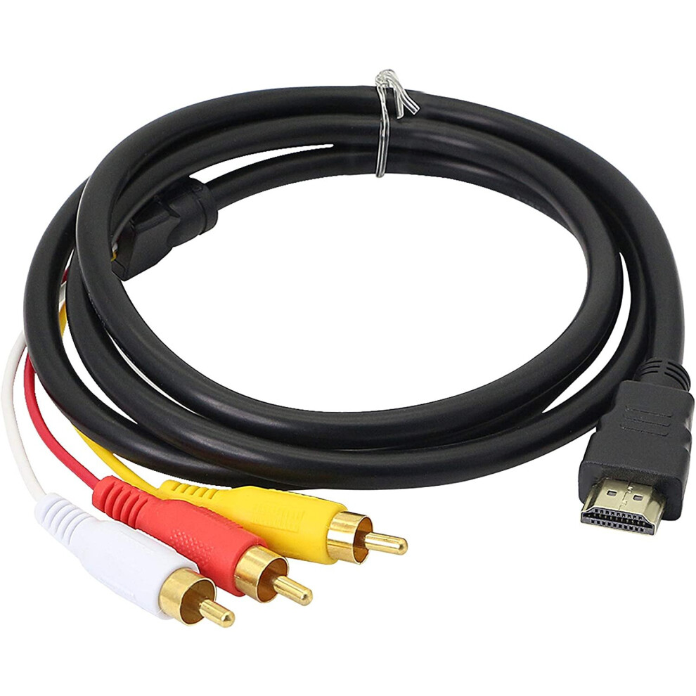 Gelrhonr Hdmi To Rca Cable,One-Way Transmission From Hdmi To 3-Rca Video Audio Av Component Adapter Cable For Hdtv-5Ft/1.5M 723508504725