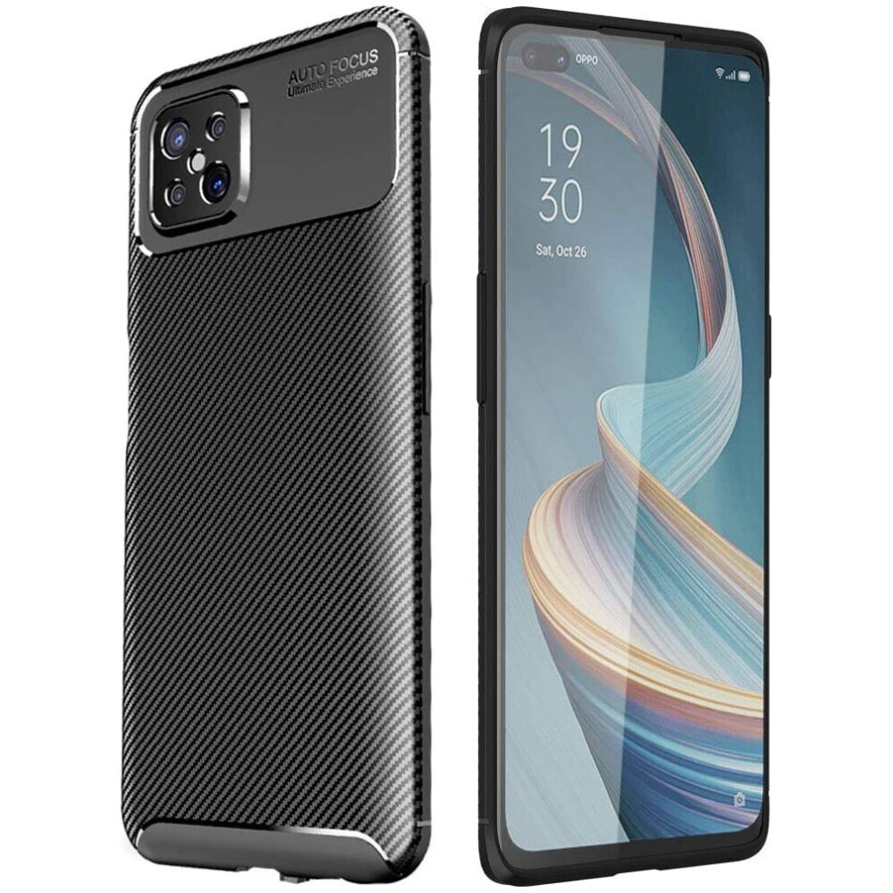 TECHGEAR Carbon Fibre Case for Oppo Reno4 Z (Reno 4Z) 5G [CarbonFlex Case] Flexible, Shockproof, Ultra Slim, Soft TPU...