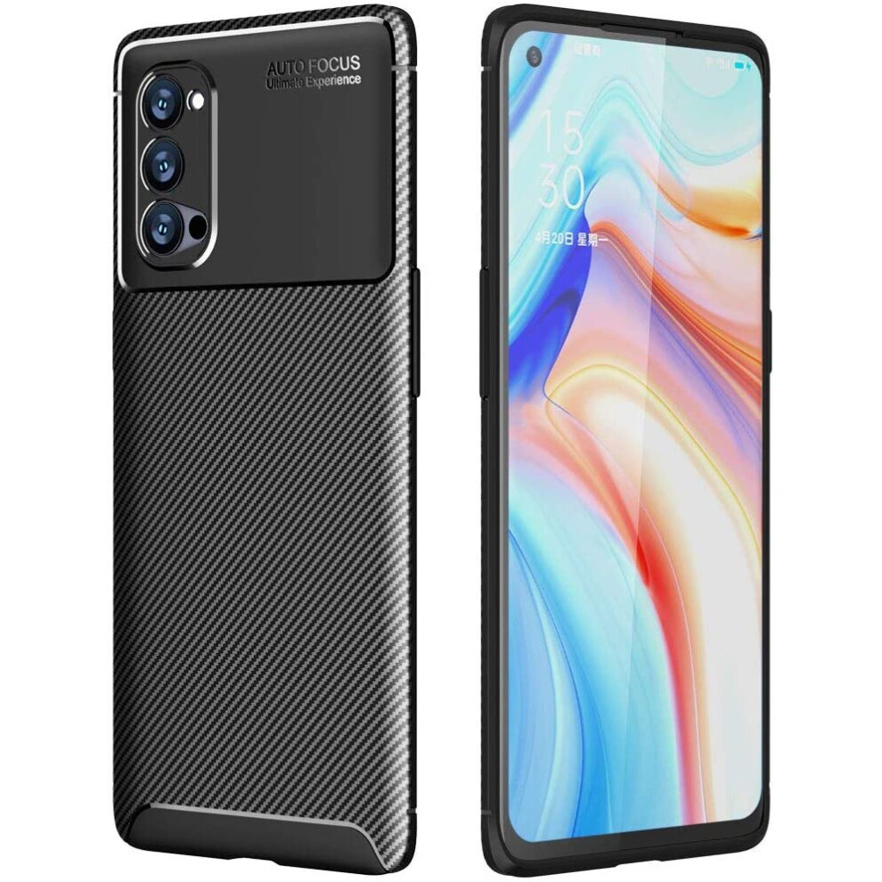 TECHGEAR Carbon Fibre Case for Oppo Reno4 Pro 5G [CarbonFlex Case] Flexible, Shockproof, Ultra Slim, Soft TPU Protective Shell...