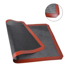 (Cut corner 37x57cm) Silicone Baking Mat Non-stick Oven Liner Perforated Steaming Mesh Pad Baking Sheet