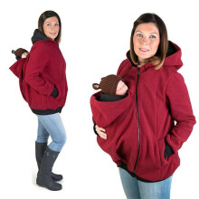 (Red, 2XL) Multi Function Kangaroo Hooded Sweatshirt Baby Carrier Coat Pregnant Jacket For Women