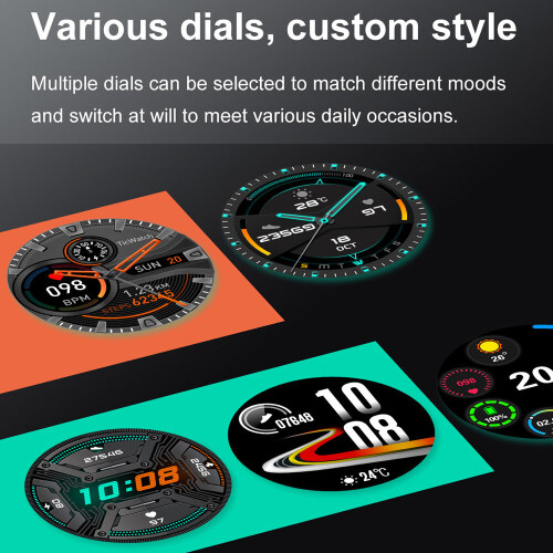 (Black) Smart Watch Bluetooth Waterproof Fitness Tracker 1