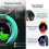 (Black) Smart Watch Bluetooth Waterproof Fitness Tracker 9