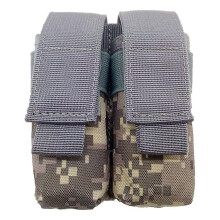 (ACU) 9mm Tactical Molle Pouch Combat Double Magazine Bag Pistol Mag Pouches