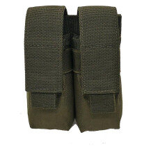 (Green) 9mm Tactical Molle Pouch Combat Double Magazine Bag Pistol Mag Pouches