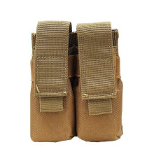 (Sand) 9mm Tactical Molle Pouch Combat Double Magazine Bag Pistol Mag Pouches