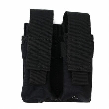 (Black) 9mm Tactical Molle Pouch Combat Double Magazine Bag Pistol Mag Pouches