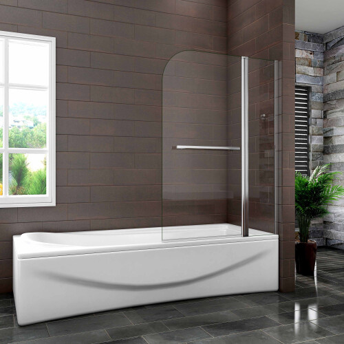 AICA Towel Rail Fixed Panel 6mm Pivot Radius Shower Bath Screen