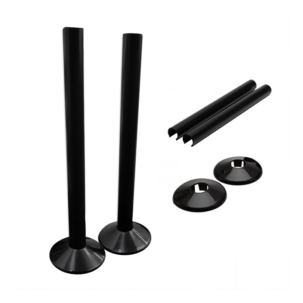 (Black) Pipe Covers and Collars For 15mm Radiator Pipes