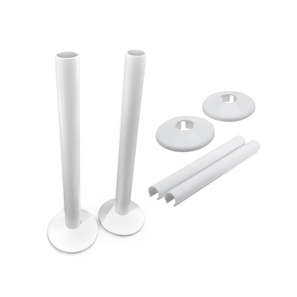 (White) Pipe Covers And Collars For 15Mm Radiator Pipes 5056616512876