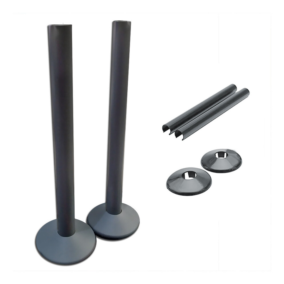(Anthracite Grey) Pipe Covers And Collars For 15Mm Radiator Pipes 5056616512883