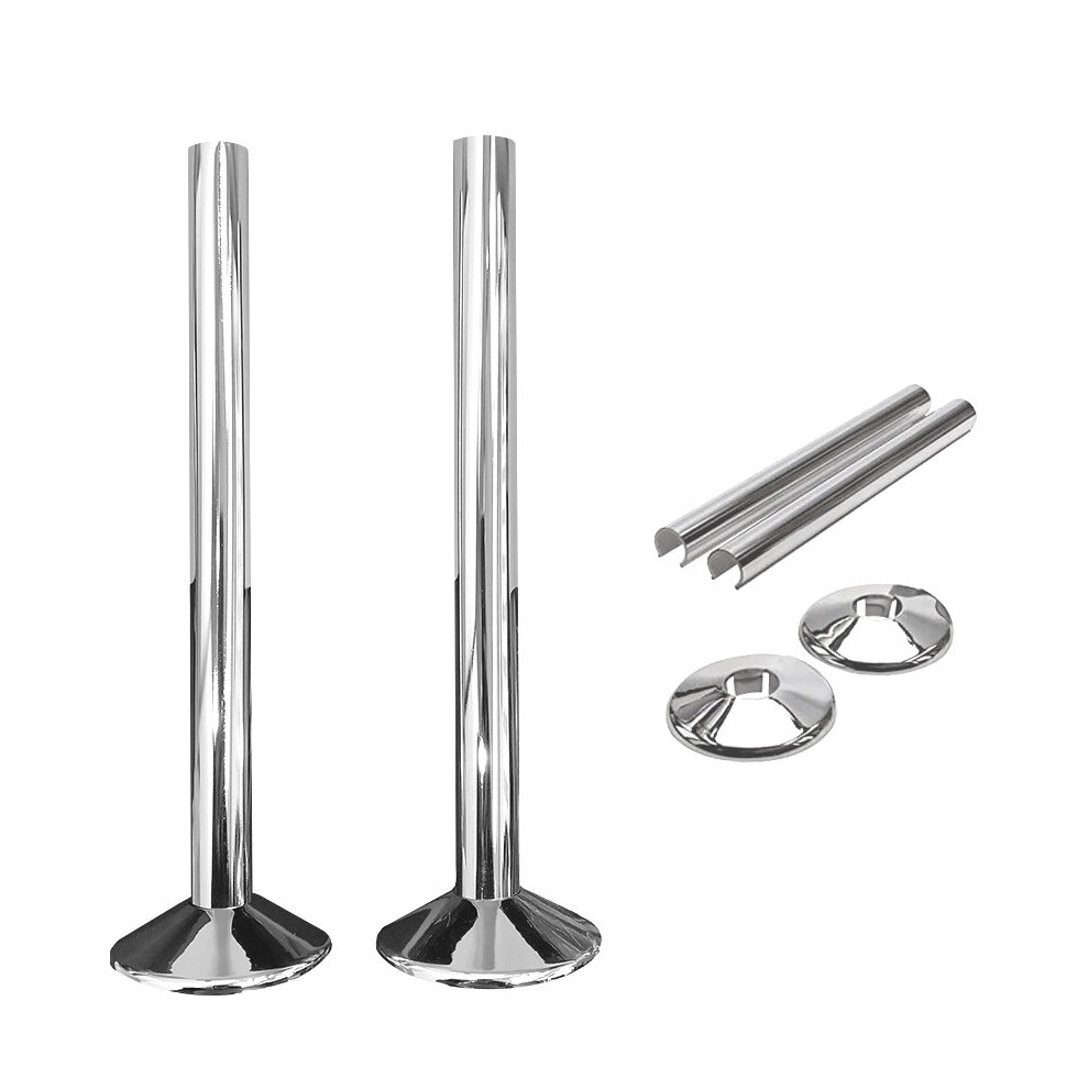(Chrome) Pipe Covers And Collars For 15Mm Radiator Pipes 5056616512869