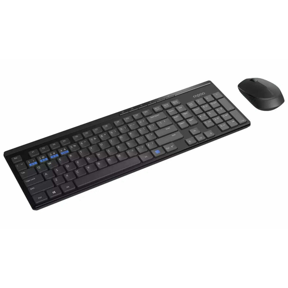 Rapoo 8100M Mouse And Keyboard Deskset Multi-Mode Wireless Black 6940056182999
