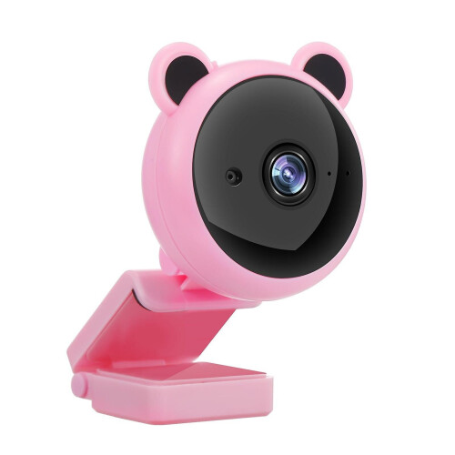 (Pink) 1080p Desktop Laptop Computer Usb Camera Plug And Play With Microphone
