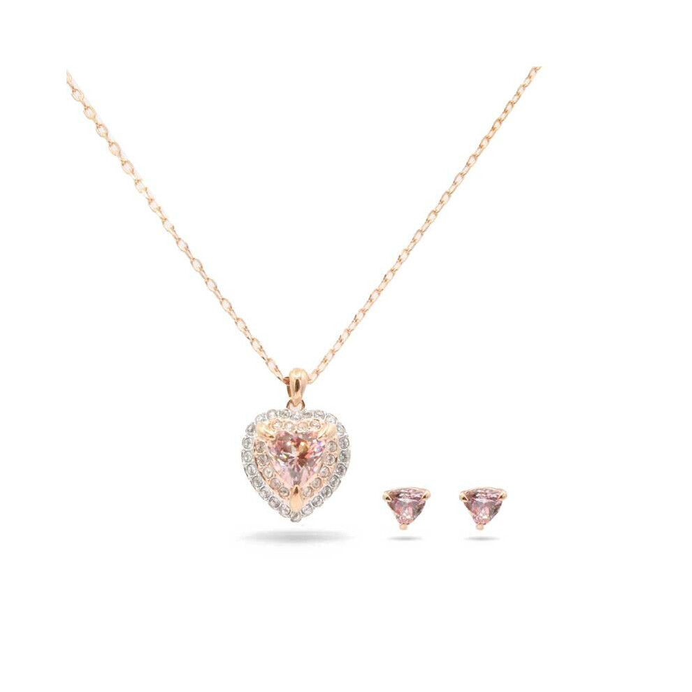 Swarovski One Collection Heart Necklace & Earring Jewellery Set