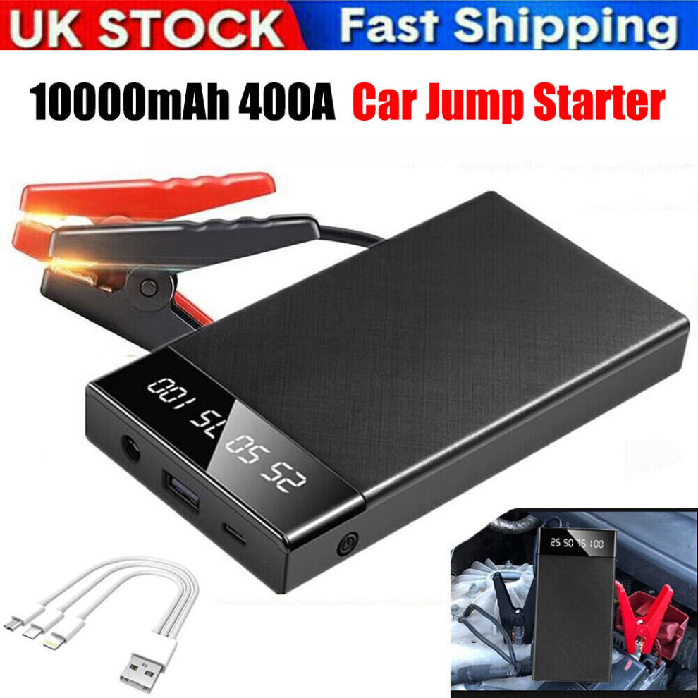 400A 10000mAh Car Jump Starter Battery Booster Charger Power Bank Pack