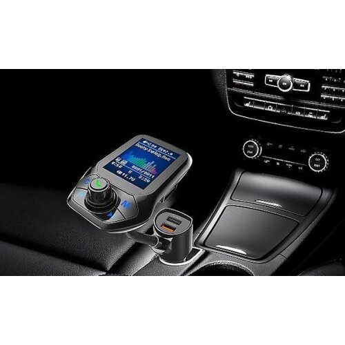 Bluetooth Fm Transmitter Car Adapter Mp3 Player Support Tf Card With Qc3.0 Quick Charger 1