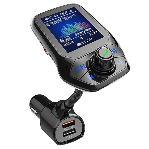 Bluetooth Fm Transmitter Car Adapter Mp3 Player Support Tf Card With Qc3.0 Quick Charger