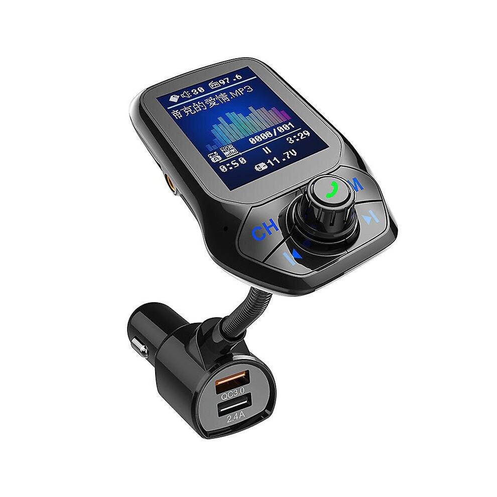 Bluetooth Fm Transmitter Car Adapter Mp3 Player Support Tf Card With Qc3.0 Quick Charger 760954512393