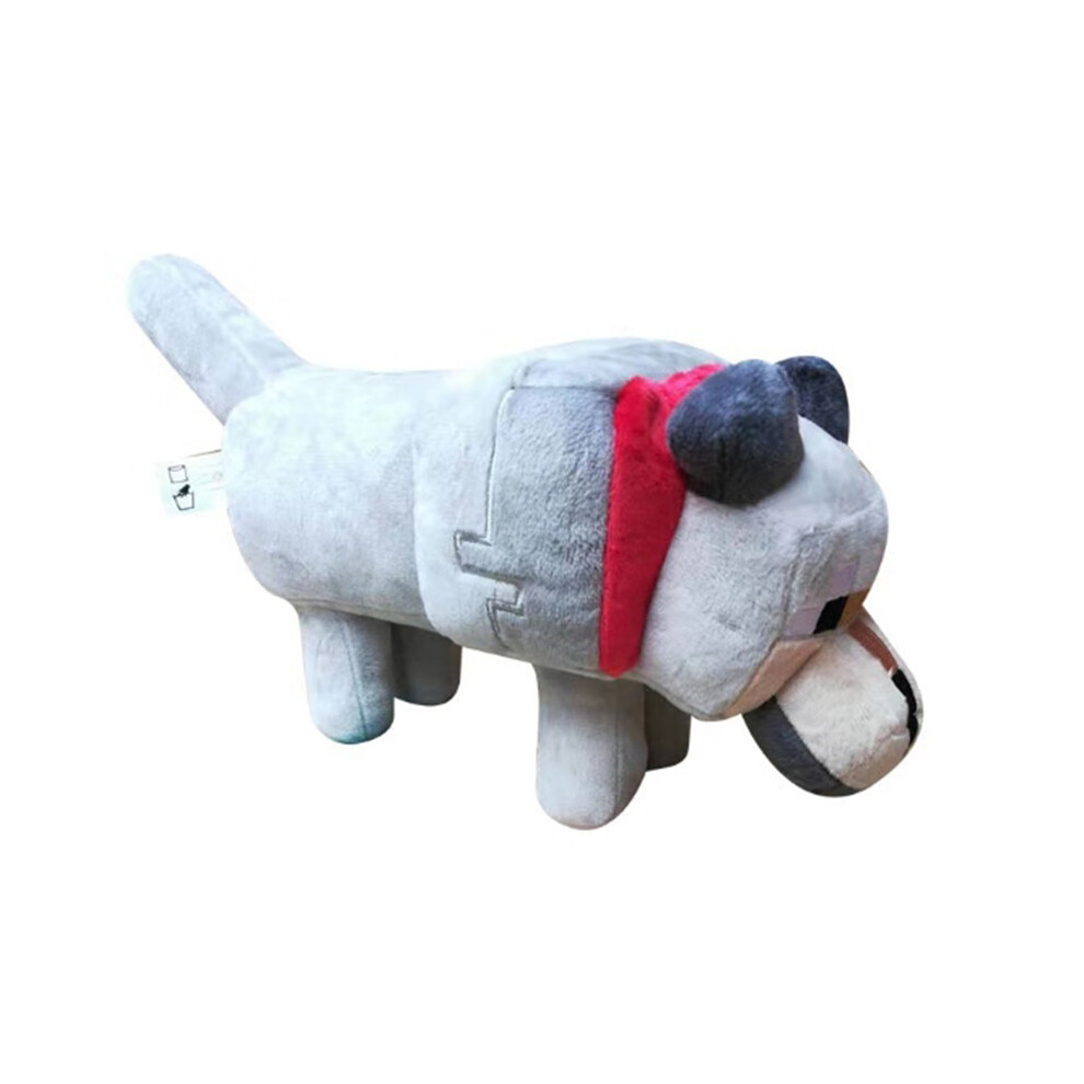 (35Cm Wolf) Minecraft Stuffed Animal Soft Plush Toypixel Doll Children Gift Plushies Toy Gray