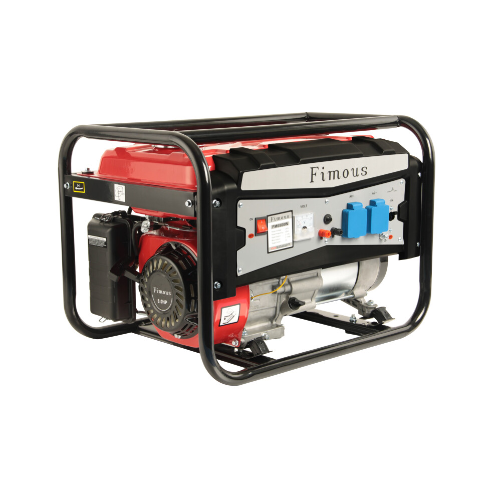 Fimous Petrol Generator 6800W 3.1 Kw 8HP Recoil Start 2 UK 240V  Plug