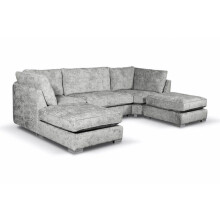 Grey U Shape Sofa Fullback Highback Premium Quality