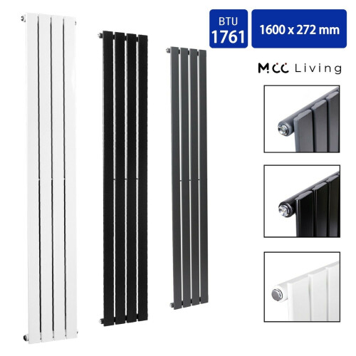 MCC (White, 1600x272 mm Single) MCC Radiator Horizontal Vertical Designer Flat Panel Central Heating Radiator Heater 2