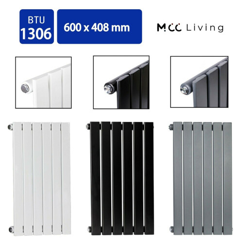 MCC (White, 600x408 mm Single) MCC Radiator Horizontal Vertical Designer Flat Panel Central Heating Radiator Heater 2