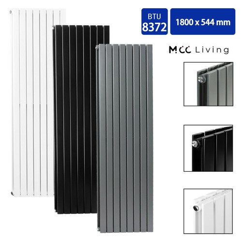 MCC (White, 1800x544 mm Double) MCC Radiator Horizontal Vertical Designer Flat Panel Central Heating Radiator Heater 2