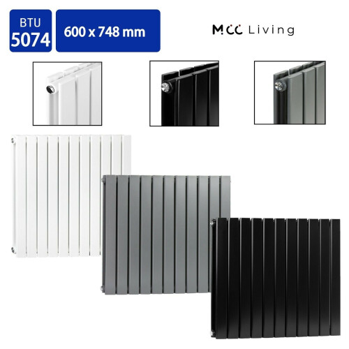 MCC (White, 600x748 mm Double) MCC Radiator Horizontal Vertical Designer Flat Panel Central Heating Radiator Heater 2