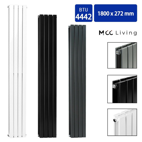 MCC (Grey, 1800x272 mm Double) MCC Radiator Horizontal Vertical Designer Flat Panel Central Heating Radiator Heater 2