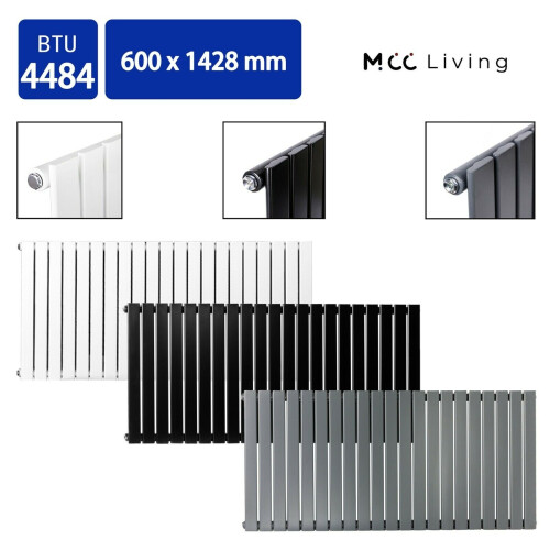 MCC (White, 600x1428 mm Single) MCC Radiator Horizontal Vertical Designer Flat Panel Central Heating Radiator Heater 2