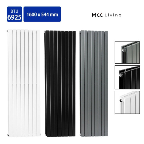 MCC (Grey, 1600x544 mm Double) MCC Radiator Horizontal Vertical Designer Flat Panel Central Heating Radiator Heater 2