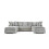Grey U Shape Sofa Scatterback Premium Quality 1