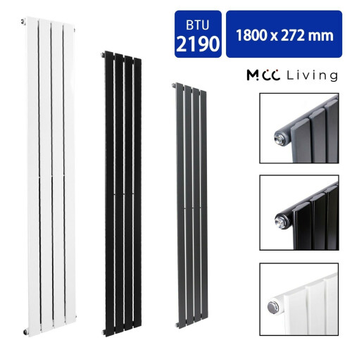 MCC (White, 1800x272 mm Single) MCC Radiator Horizontal Vertical Designer Flat Panel Central Heating Radiator Heater 2