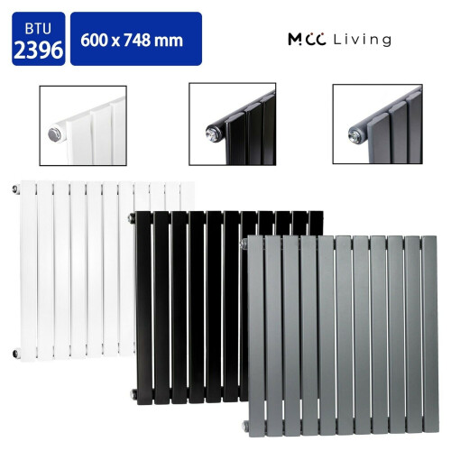 MCC (Black, 600x748 mm Single) MCC Radiator Horizontal Vertical Designer Flat Panel Central Heating Radiator Heater 2