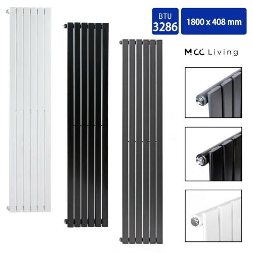 MCC (Black, 1800x408 mm Single) MCC Radiator Horizontal Vertical Designer Flat Panel Central Heating Radiator Heater 2