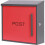 Steel Post Box Wall Mounted Red Door Top Slot Side Lock 2 Keys 7