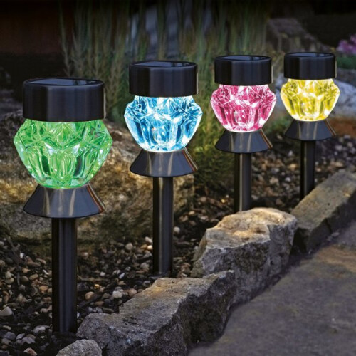 Smart Garden Products Smart Garden 4 Pack Solar LED Colour Changing Crystal Stake Lights