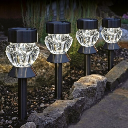 Smart Garden Products Smart Garden 4 Pack Solar LED Colour Changing Crystal Stake Lights 1
