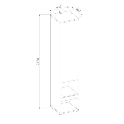 Arthauss BC-07 Tall Storage Cabinet for Vertical Wall Bed Concept 2