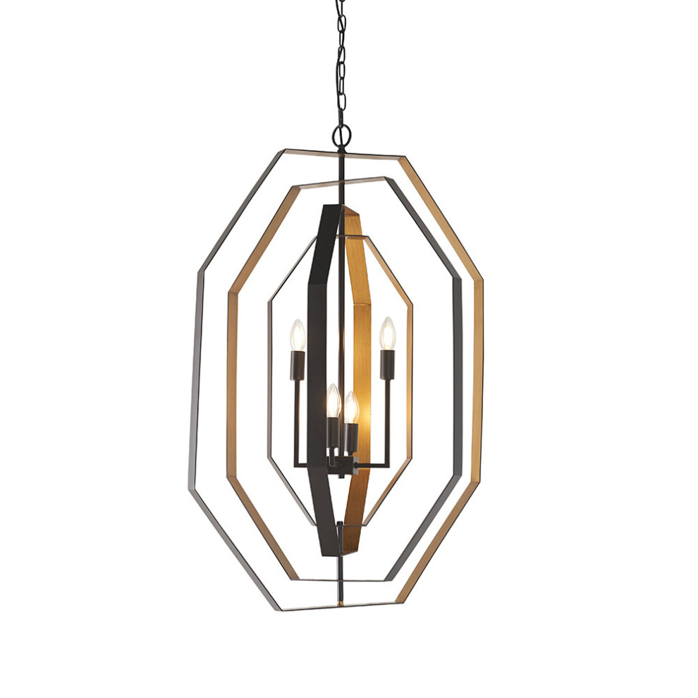 Loops Multi Arm Geometric Ceiling Chandelier - Aged Bronze & Antique Gold Pendant